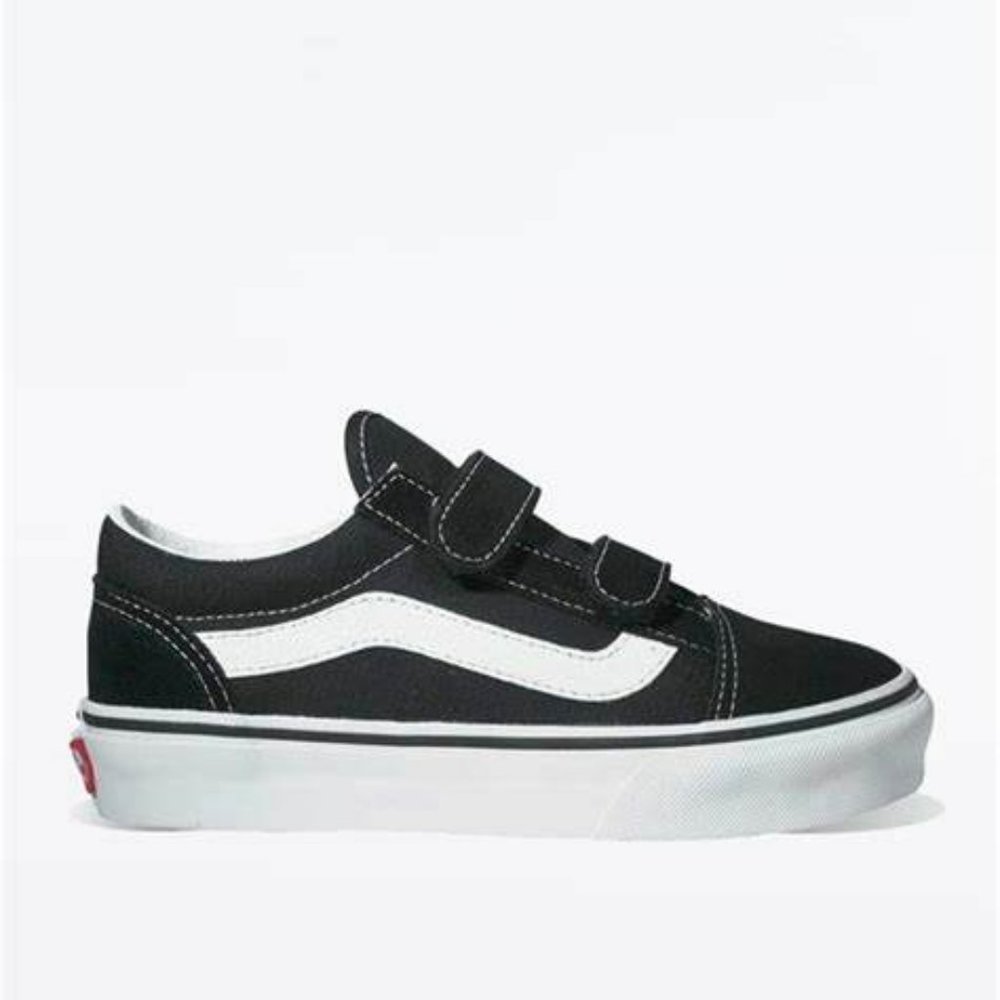 Kids Old Skool Velcro Black Shoes